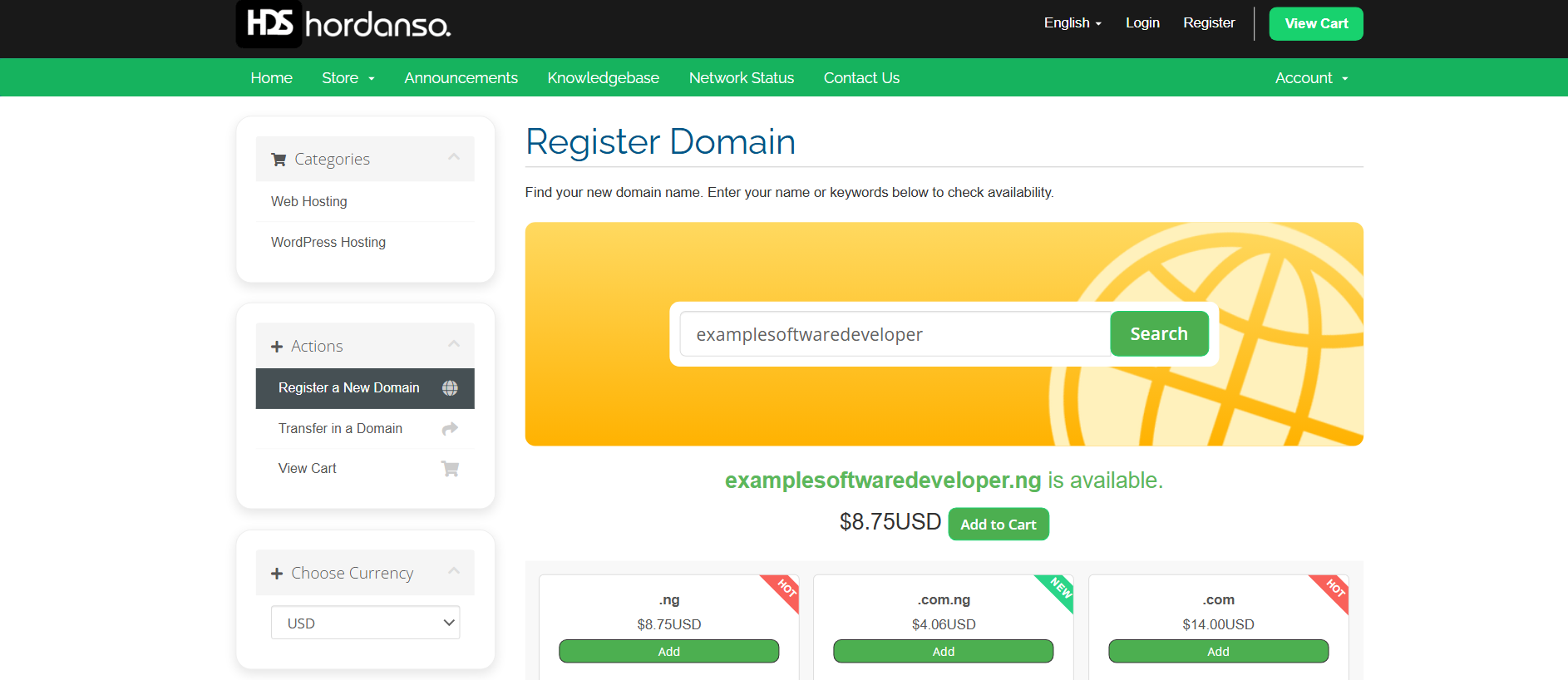 Domain and Hosting Platform